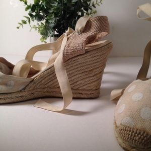Unisa Polka Dot Wedge Espadrilles